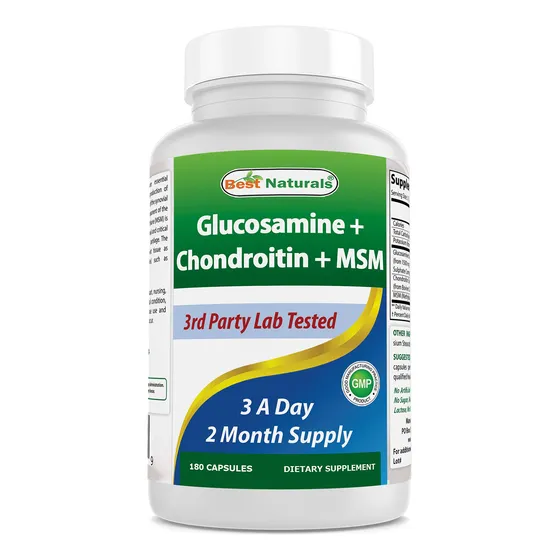 Suplemento Best Naturals, Glucosamina, Condroitina, Msm, 180