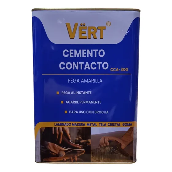Cemento Contacto, Pega Amarilla, 3kg, Marca Vert.