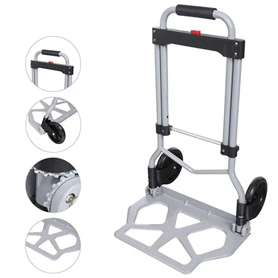 Plegable Carro De Mano De Plataforma Rodante, 100 Kg / 220 L