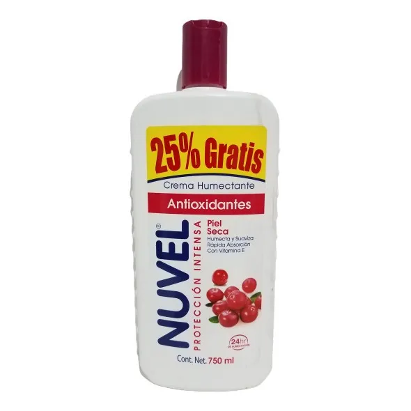 Crema Humectante Nuvel Con Antioxidantes De 750 Ml Piel Seca