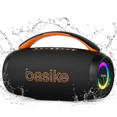 Basike Caixa De Som Tws, Bombeat Portátil, Bombox 100w, Rgb Preto 127/220v