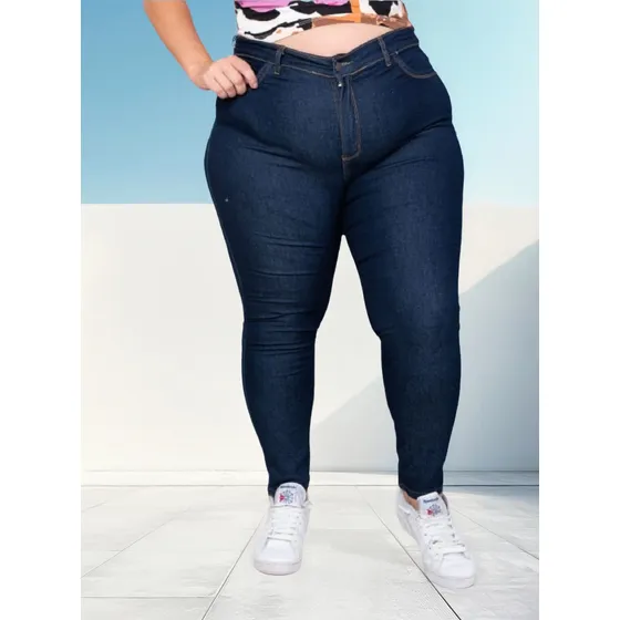 Pantalon Jean Calce Perfecto Tiro Alto Talles Grandes Mujer