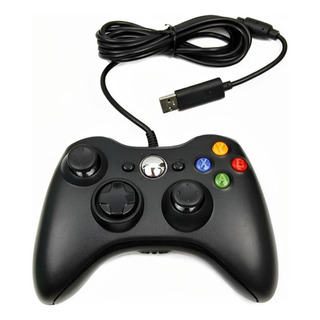 Controle Para Xbox 360 C/ Fio Paralelo Preto Usado Controle Para Xbox 360 C/ Fio Paralelo Preto Usado