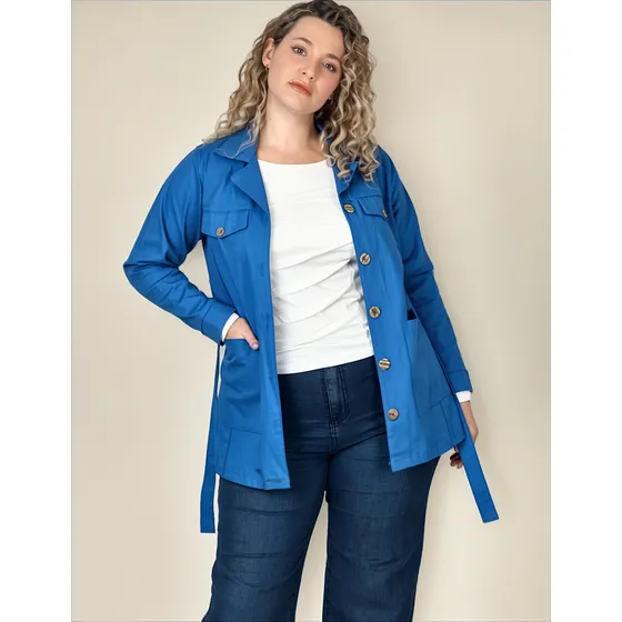 Saco Gabardina Lycra Mujer Onara Terra Talle Grande Cs