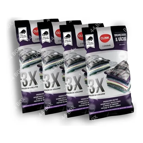 Saco Vacuo Kit Roupas Viagem Quarto Cobertor Edredom 4 Peças
