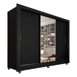 Guarda Roupa Casal C/espelho 3 Pts 1 Gav Alice Preto Cor Preto-fosco Movemax 15837 Guarda Roupa Casal C/espelho 3 Pts 1 Gav Alice Preto Cor Preto-fosco Movemax 15837