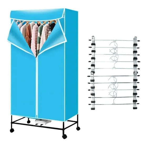 Secador De Ropa De Pie De Bolsa 1000w + 10 Perchas