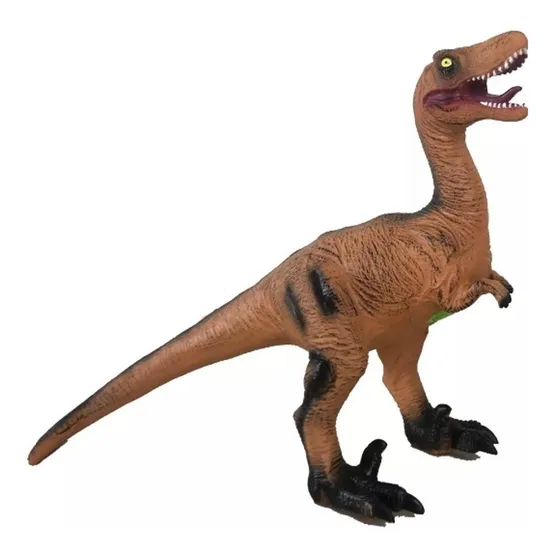 Dinosaurio Velociraptor Grande Con Sonido Real 55x40cm Clic