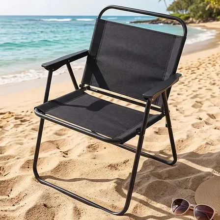 Cadeira De Praia E Camping Dobrável Leve E Resistente Winda Preto