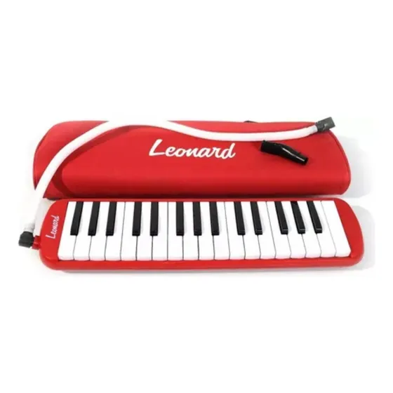 Melódica De 32 Notas Con Funda Leonard M32ard Color Rojo