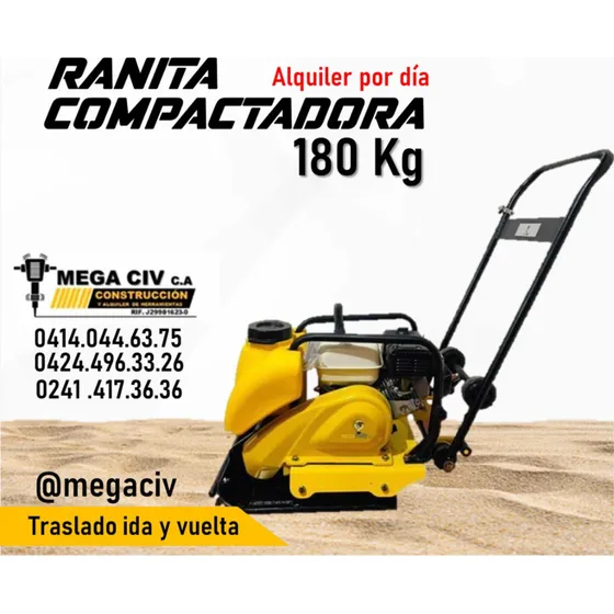 Alquiler Rana Compactadora Gasoil Y Gasolina 180 Kg