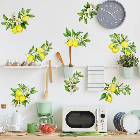 Adhesivo Pared Para Despegar Patron Limon
