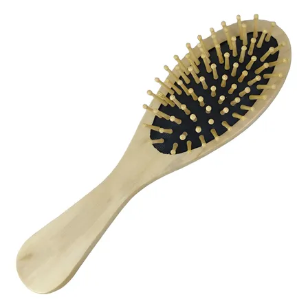 Cepillo Peine De Madera Bambú Ecológico Con Cerdas 22 Cm