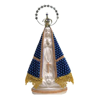 Nossa Senhora Aparecida Perola 30cm Com Coroa Resplendor Nossa Senhora Aparecida Perola 30cm Com Coroa Resplendor