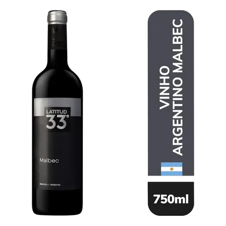 Vinho tinto seco argentino Latitude 33º Malbec 750ml