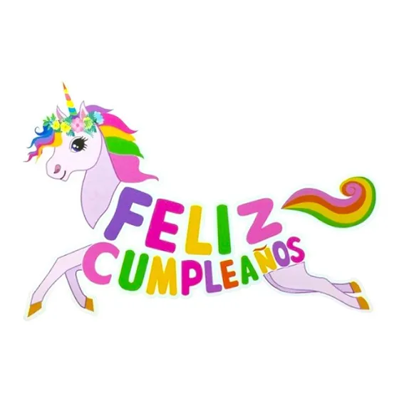 Guirnalda Banner Unicornio Para Decoración De Cumpleaños