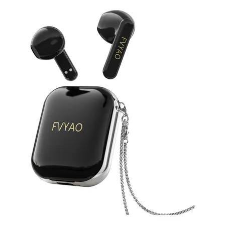 Fones de ouvido intra-auriculares sem fio Fvyao Black Fones de ouvido sem fio Bluetooth 6.0 com microfone com microfone HD integrado Fones de ouvido Bluetooth Fones de ouvido esportivos