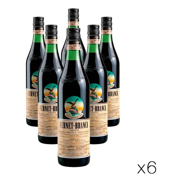 Fernet Branca 750ml Botella Caja X6 Envio Gratis - Gobar®