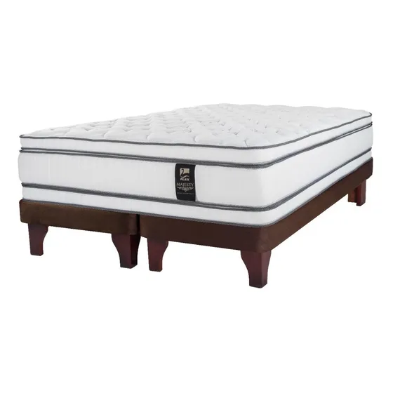 Cama Europea Chocolate Majesty Flex King Color Blanco