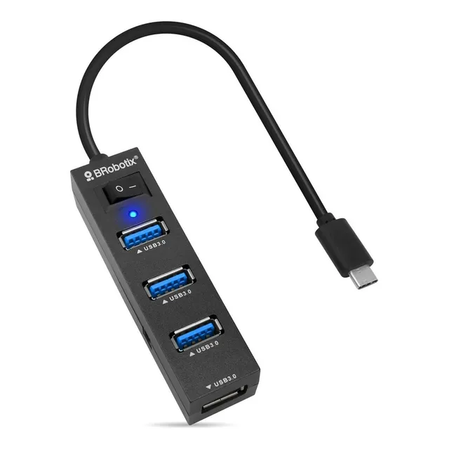 Docking 4 En 1: Usb 3.0 Tipo  C  A 4 Puertos Usb 3.0 Switch