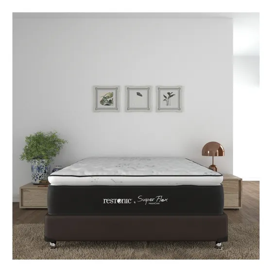 Colchon Matrimonial Restonic Confort Lumbar Con Tratamiento Antibacterial, Foam Inteligente Con Colchoneta Euro Top Maximo Descanso