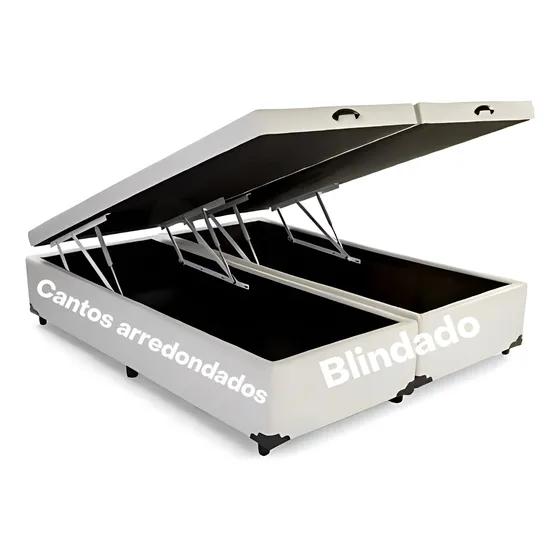 Cama Box Baú Bi-partida Queen 79 Blindado Super Reforçada