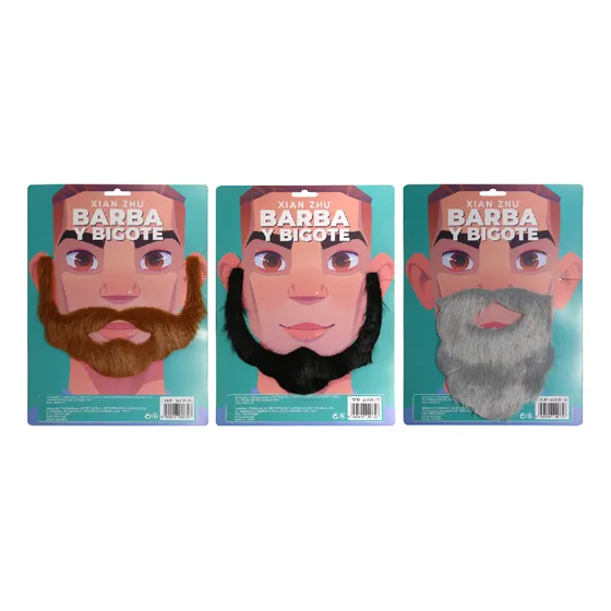 Barba Postiza Bigote Falso Adhesiva Para Disfraces Y Fiestas