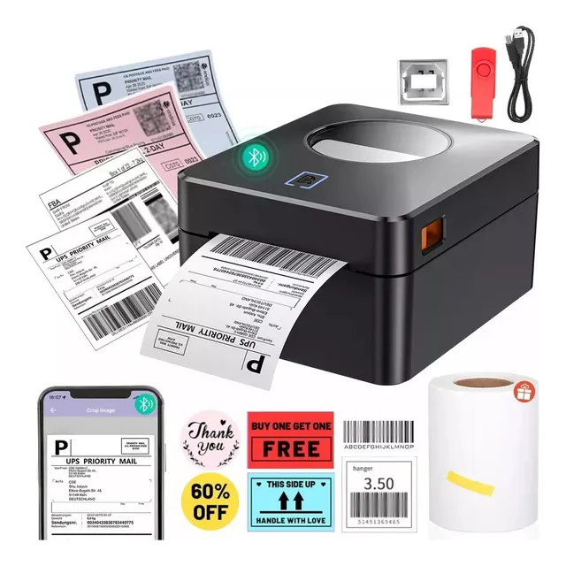 Impresora Térmica De Etiquetas 25-104mm Bluetooth/usb+u Disk