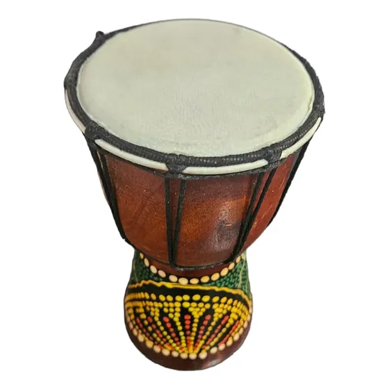 Tambor Djembe Africano Madeira-jembê, Yembe- 20 Cm Colorido