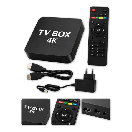 Smart Tv Box Android 10 4k Wi-fi 2gb Ram 16gb Netflix Prime Preto Padrão