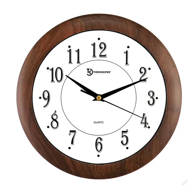 Reloj Pared Redondo 12.0 In Color Madera Oscura