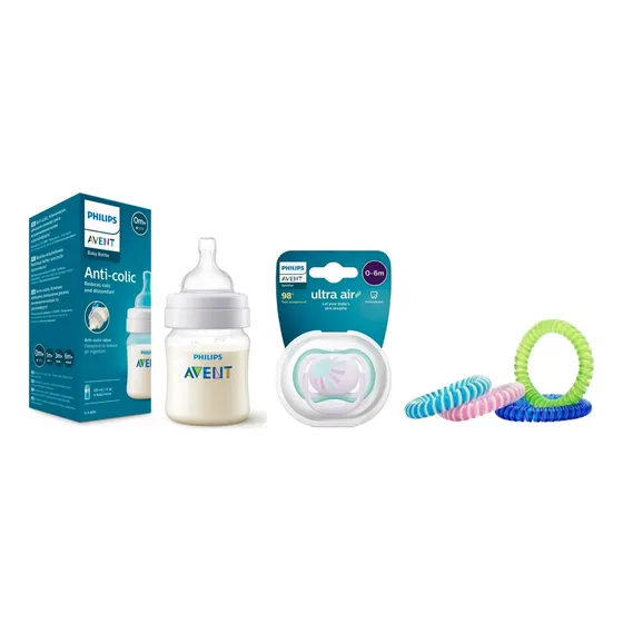 Mamadera Avent Anticolic 125ml Lento Chupete 0-6 Meses Nena
