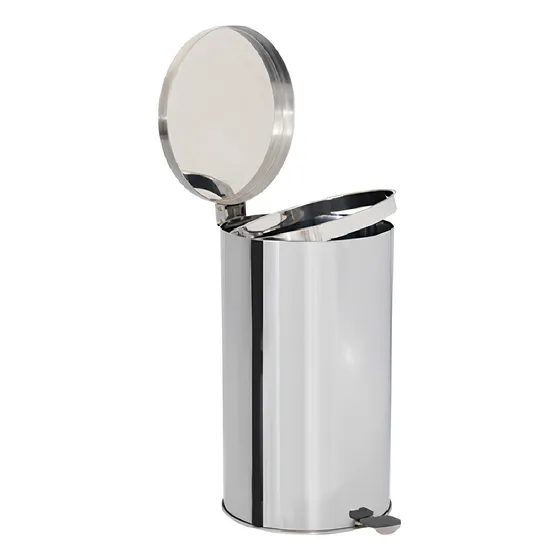 Lixeira Em Aço Inox 40 Litros Com Pedal E Aro Para Fixação 