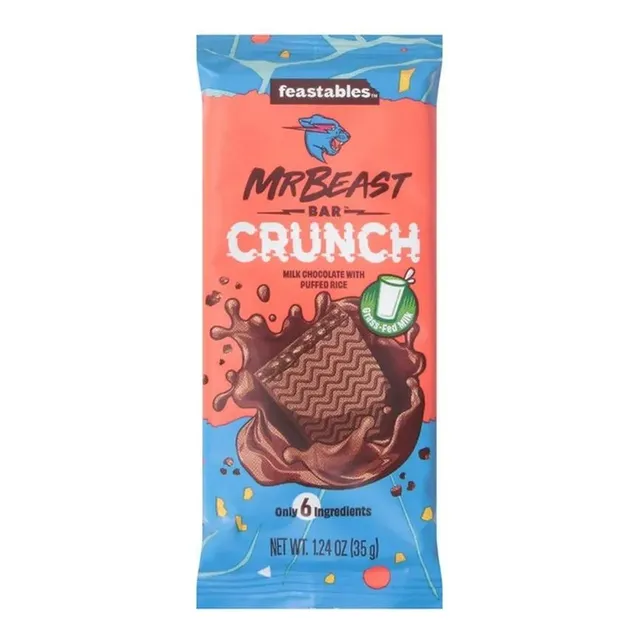 Mr Beast Feastables Chocolate Arroz Inflado Milk Crunch 35g