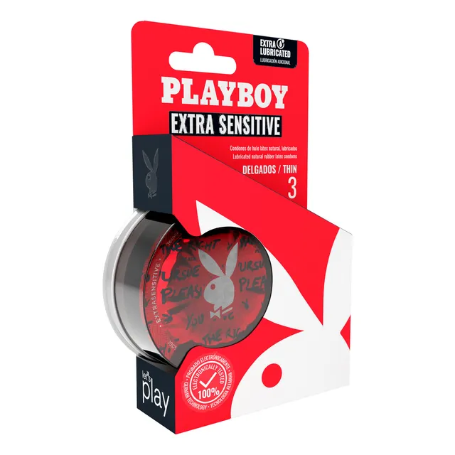 Playboy Condoms - 18 Condones Extra Sensibles - 6 Paquetes