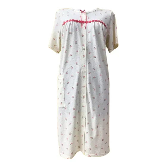 Bata Dama Dormir Manga Corta Algodon Mod 2648 Carezzi