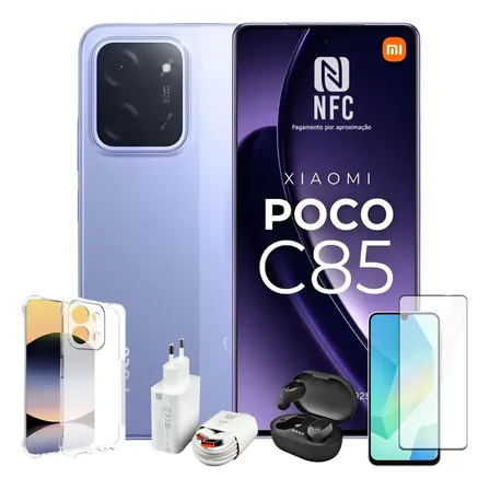 Celular Xiaomi Poco C85 256gb 8+8gb Ram +kit Completo Brinde Violeta