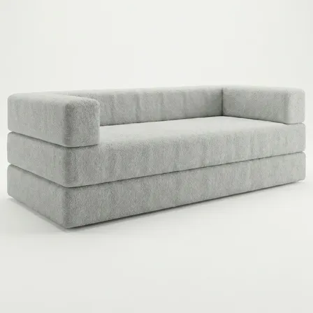 Sofá-cama 100% Espuma 160 Cm Envio Embalado Em Caixa Cinza 25 Boucle