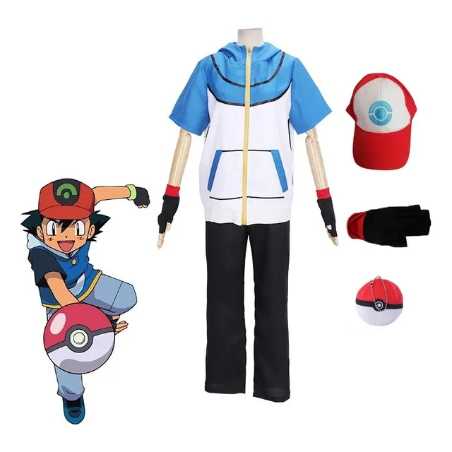 Disfraz Cosplay Infantil Pokémon Ash Ketchum Conjuntos Deportivo