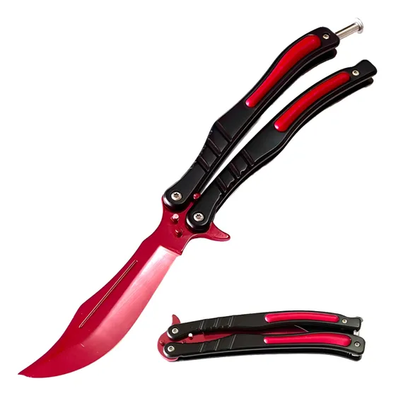 Navaja Mariposa Curva Cuchillo Rojo Csgo Tactica 