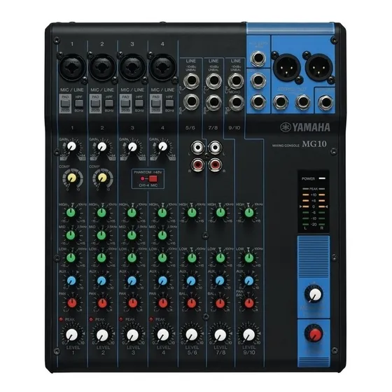 Mesa De Som Analógica Yamaha Mg10 Standard 10 Canais