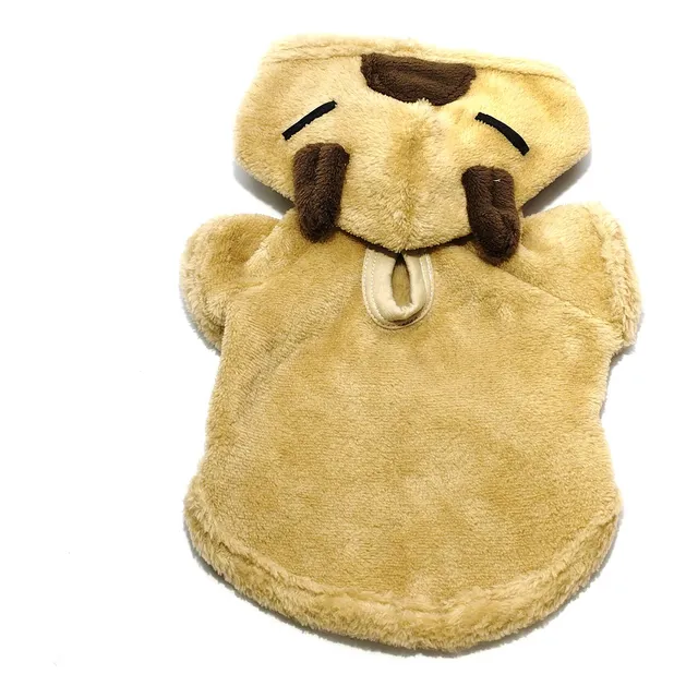 Abrigo Buzo Perro Peluche Invierno Ojal Capucha Capibara