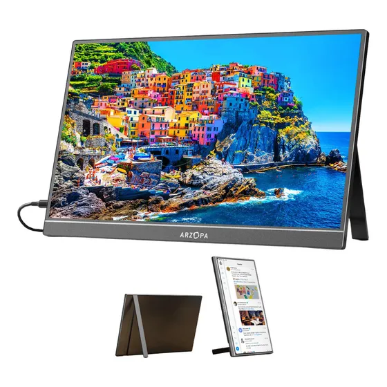 Monitor Arzopa Portátil A1M 17.3 " Cor Preto 127/220V
