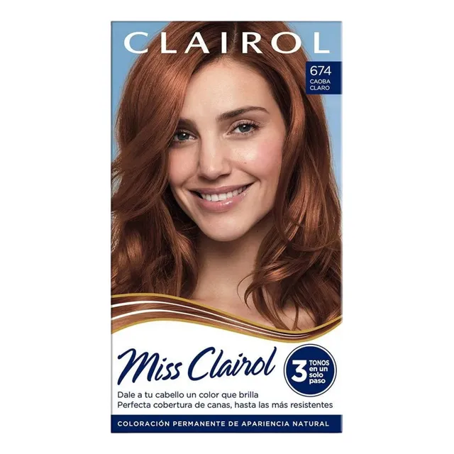 Tinte Para Cabello Miss Clairol 674 Castaño Rojizo Claro Tono Sin tono