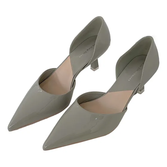 Sapatos Femininos Elegantes De Bico Fino Com Inserção De Mal