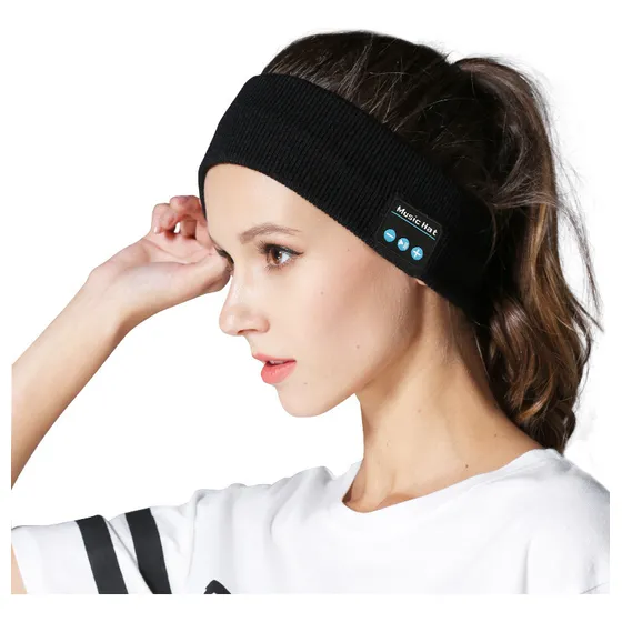 Faixa de cabeça Bluetooth Music Faixa de cabeça Faixa de cabeça cor preta