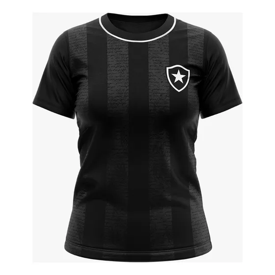 Camisa Botafogo Feminina Baby Look Romper Preta Original