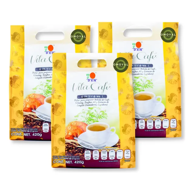 Paquete Triple Vita Café 6 En 1 Dxn 20 Sobres / Vigorizante