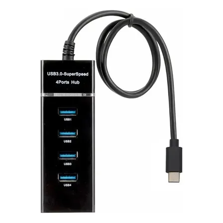 Hub Usb Tipo C 4 Puertos 3.0 Multiplicador Pc Notebook