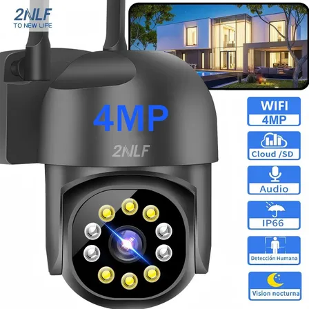2nlf Câmera De Segurança Wi-fi Externa Power Adapter Com Resolução Ip66 4mp Eseecloud App Preto